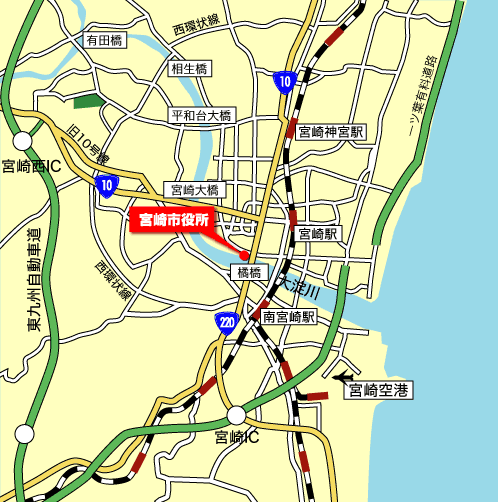 宮崎市役所アクセスマップの画像